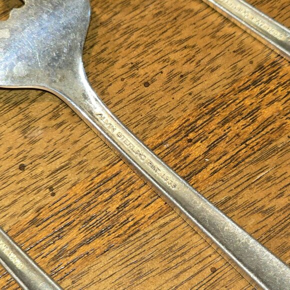 Antique Alvin Sterling Silver Salad Forks 6.5" Chapel Bells Set of 6 HS111 - Picture 6 of 8